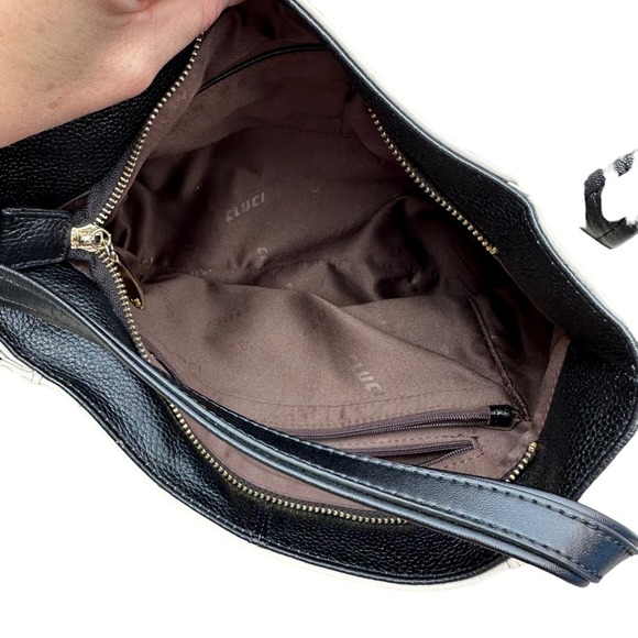 Cluci Leather Purse Womens Shoulder Bag Pebbled Leather White Smooth - Picture 15 of 15